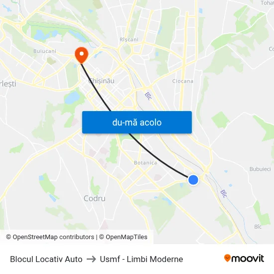 Harta de Blocul Locativ Auto către Usmf - Limbi Moderne