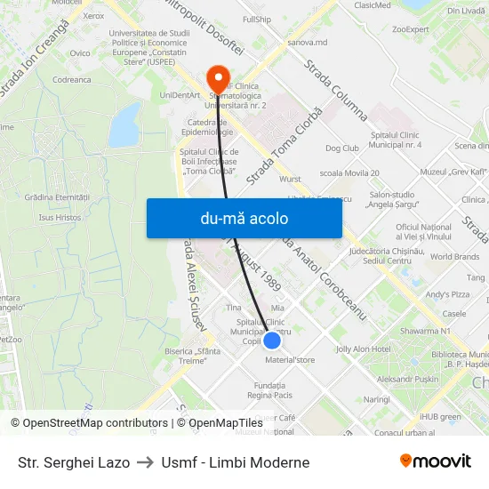Harta de Str. Serghei Lazo către Usmf - Limbi Moderne