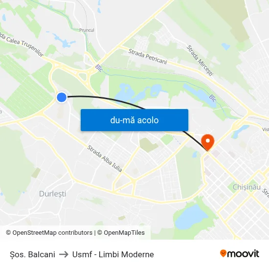 Harta de Șos. Balcani către Usmf - Limbi Moderne