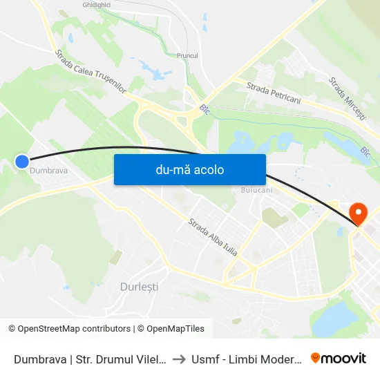 Harta de Dumbrava | Str. Drumul Vilelor către Usmf - Limbi Moderne