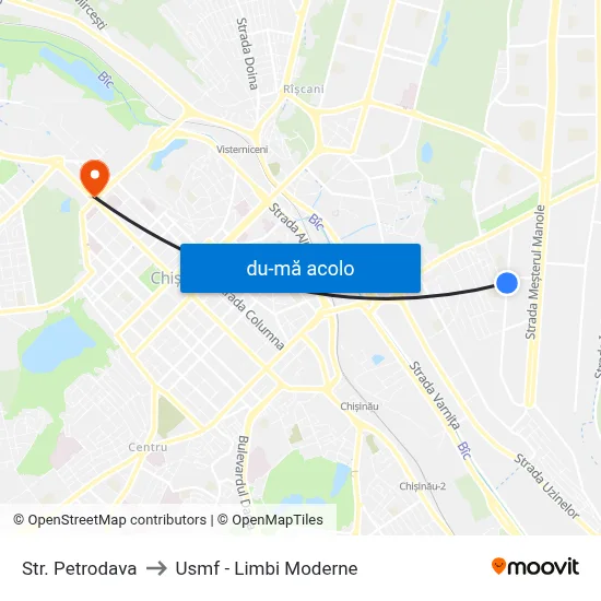 Harta de Str. Petrodava către Usmf - Limbi Moderne