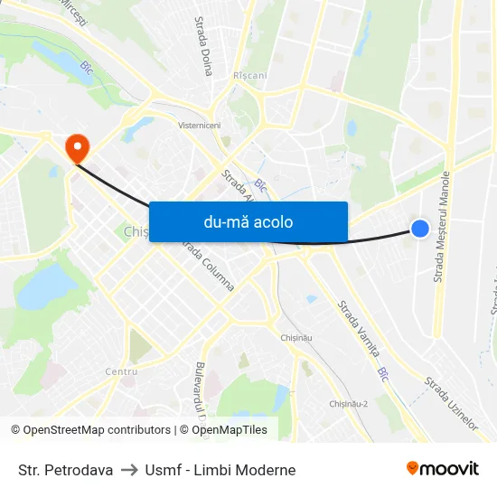 Harta de Str. Petrodava către Usmf - Limbi Moderne