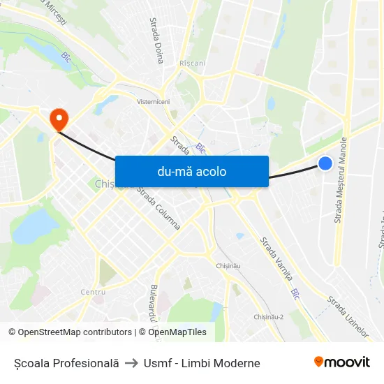 Harta de Școala Profesională către Usmf - Limbi Moderne