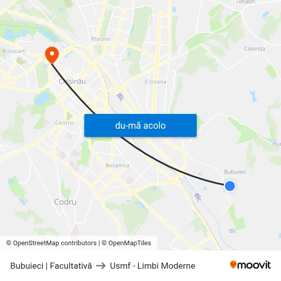Harta de Bubuieci | Facultativă către Usmf - Limbi Moderne