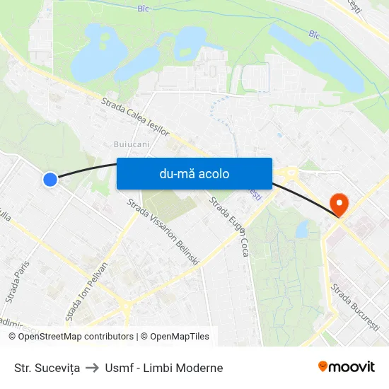 Harta de Str. Sucevița către Usmf - Limbi Moderne