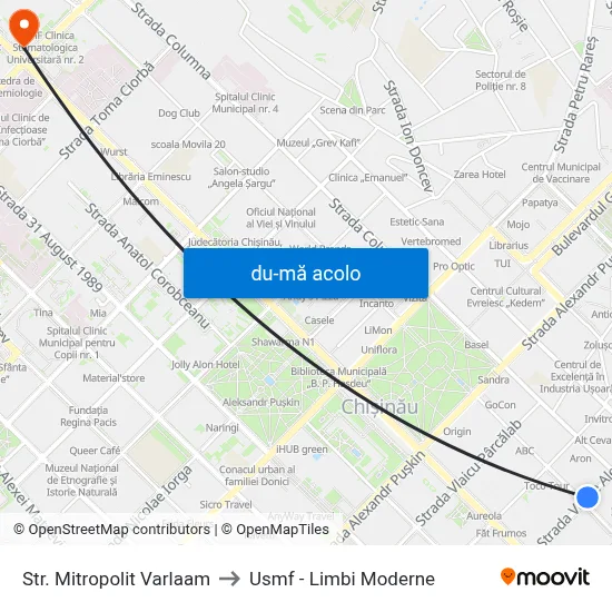 Harta de Str. Mitropolit Varlaam către Usmf - Limbi Moderne