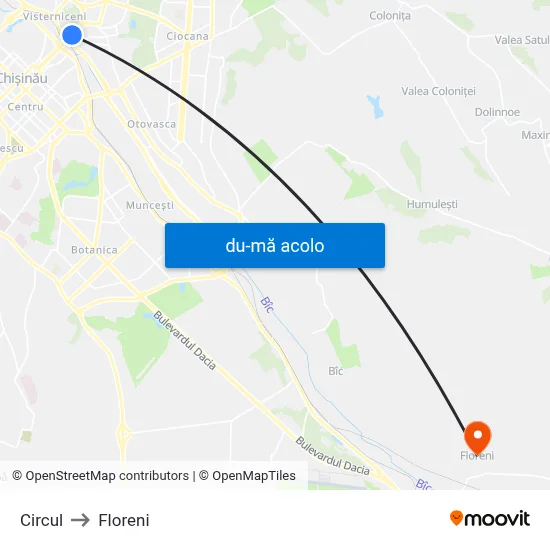 Harta de Circul către Floreni
