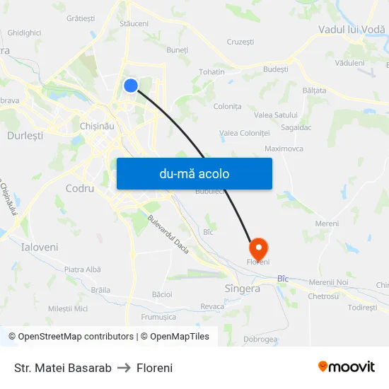 Harta de Str. Matei Basarab către Floreni