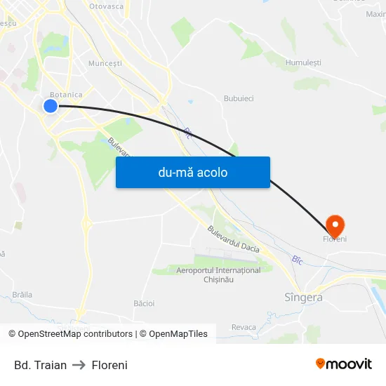 Harta de Bd. Traian către Floreni