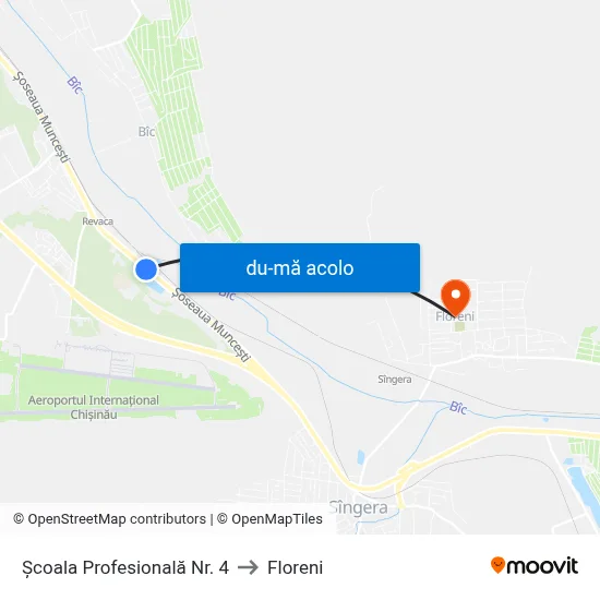 Harta de Școala Profesională Nr. 4 către Floreni