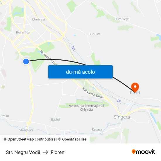 Harta de Str. Negru Vodă către Floreni