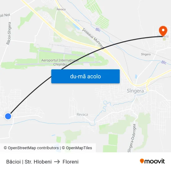 Harta de Băcioi | Str. Hlobeni către Floreni