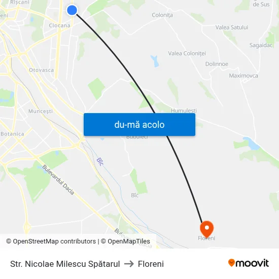 Harta de Str. Nicolae Milescu Spătarul către Floreni