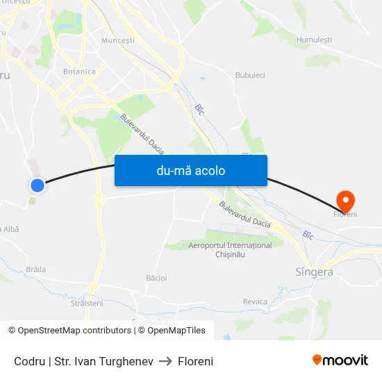 Harta de Codru | Str. Ivan Turghenev către Floreni