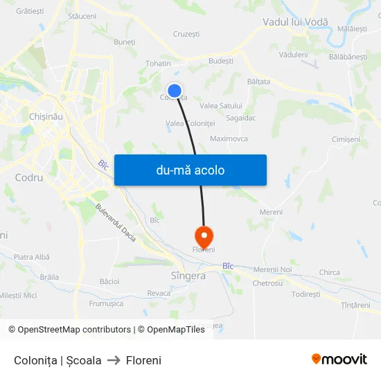 Harta de Colonița | Școala către Floreni