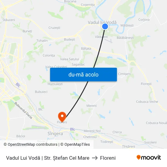 Harta de Vadul Lui Vodă | Str. Ștefan Cel Mare către Floreni