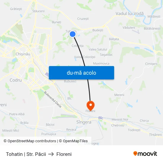 Harta de Tohatin | Str. Păcii către Floreni