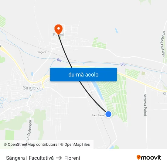 Harta de Sângera | Facultativă către Floreni