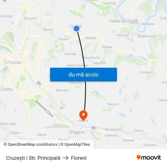 Harta de Cruzești | Str. Principală către Floreni