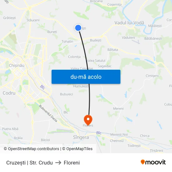 Harta de Cruzești | Str. Crudu către Floreni
