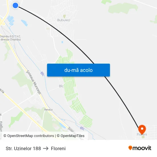 Harta de Str. Uzinelor 188 către Floreni