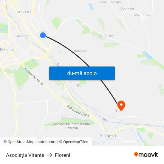 Harta de Asociația Vitanta către Floreni