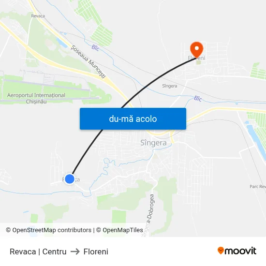 Harta de Revaca | Centru către Floreni