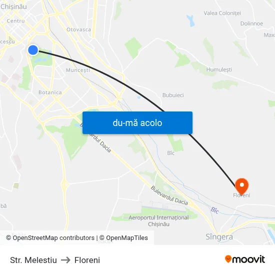 Harta de Str. Melestiu către Floreni