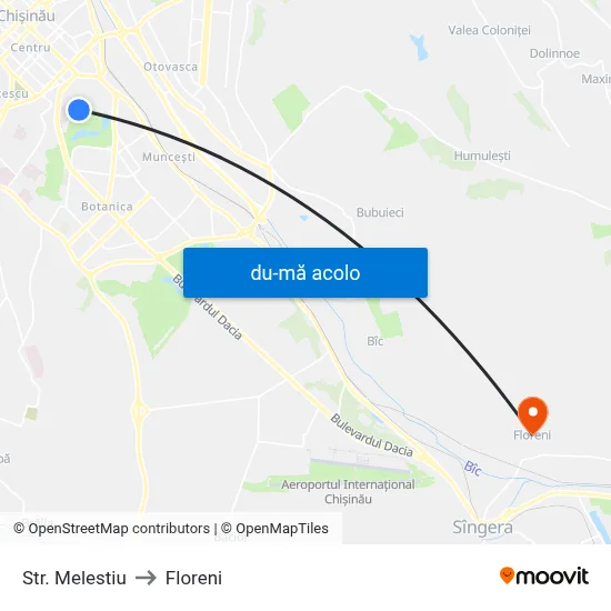 Harta de Str. Melestiu către Floreni