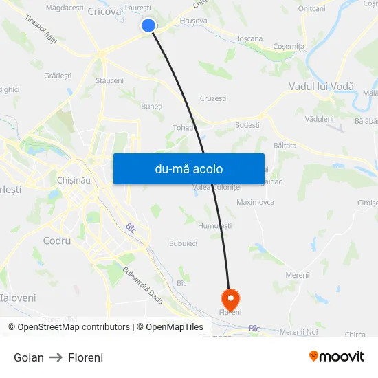 Harta de Goian către Floreni