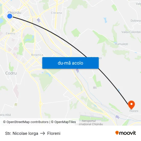 Harta de Str. Nicolae Iorga către Floreni