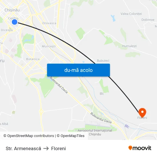 Harta de Str. Armenească către Floreni