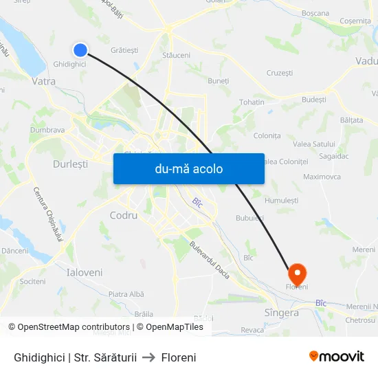 Harta de Ghidighici | Str. Sărăturii către Floreni