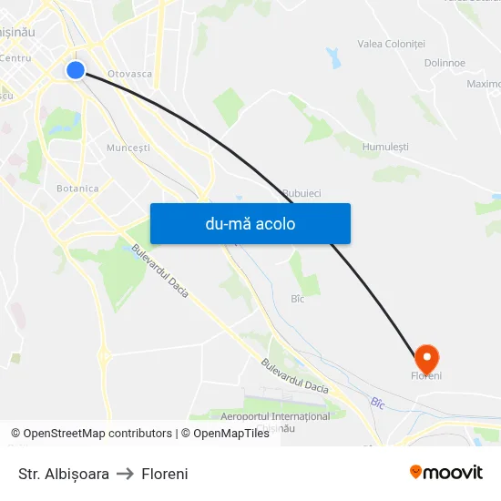 Harta de Str. Albișoara către Floreni