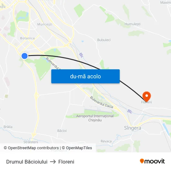 Harta de Drumul Băcioiului către Floreni