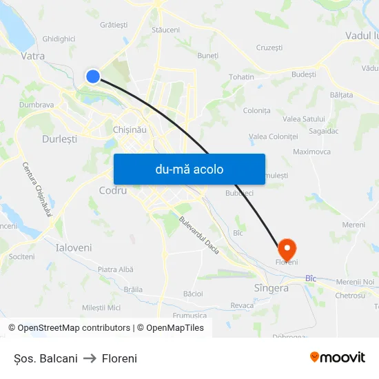 Harta de Șos. Balcani către Floreni