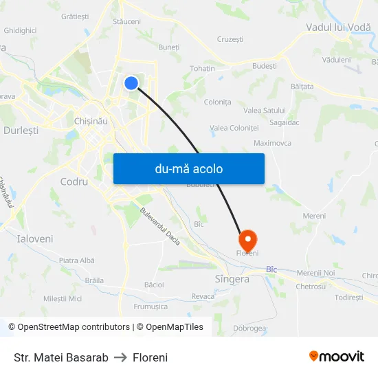 Harta de Str. Matei Basarab către Floreni