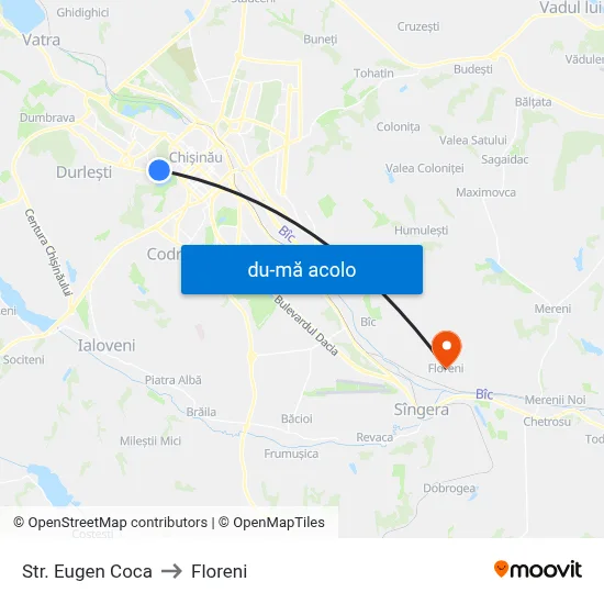 Harta de Str. Eugen Coca către Floreni