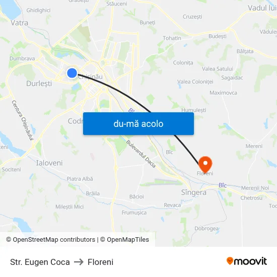 Harta de Str. Eugen Coca către Floreni