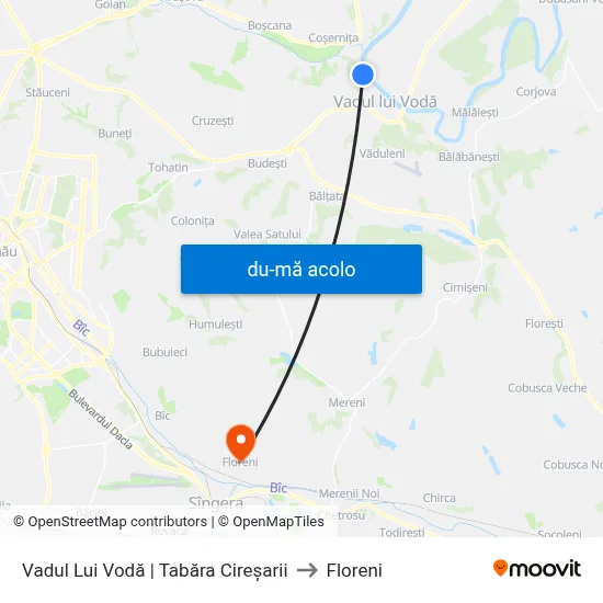 Harta de Vadul Lui Vodă | Tabăra Cireșarii către Floreni