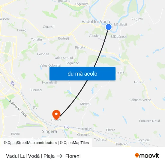 Harta de Vadul Lui Vodă | Plaja către Floreni