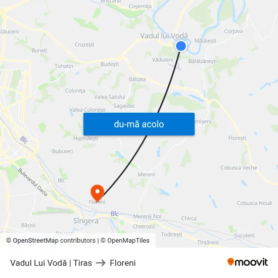 Harta de Vadul Lui Vodă | Tiras către Floreni