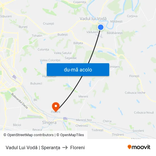Harta de Vadul Lui Vodă | Speranța către Floreni
