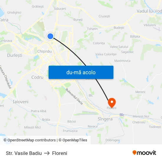 Harta de Str. Vasile Badiu către Floreni