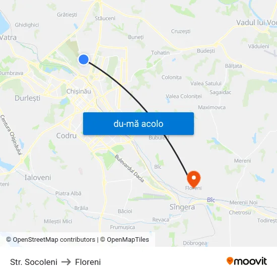 Harta de Str. Socoleni către Floreni