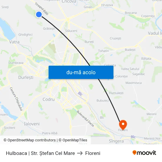 Harta de Hulboaca | Str. Ștefan Cel Mare către Floreni