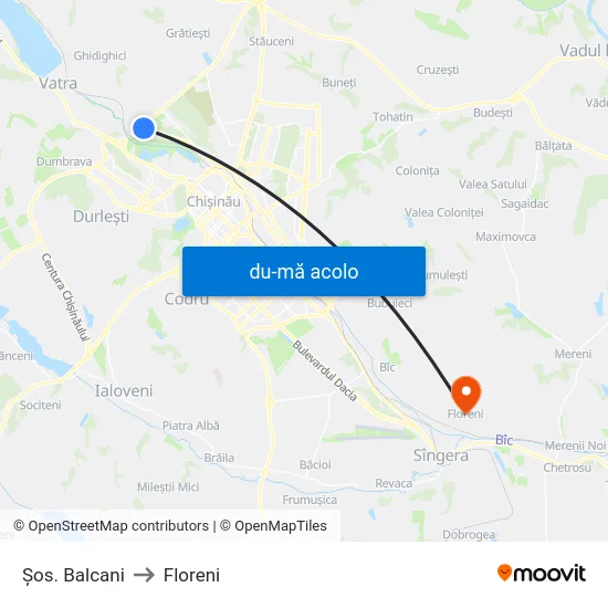 Harta de Șos. Balcani către Floreni