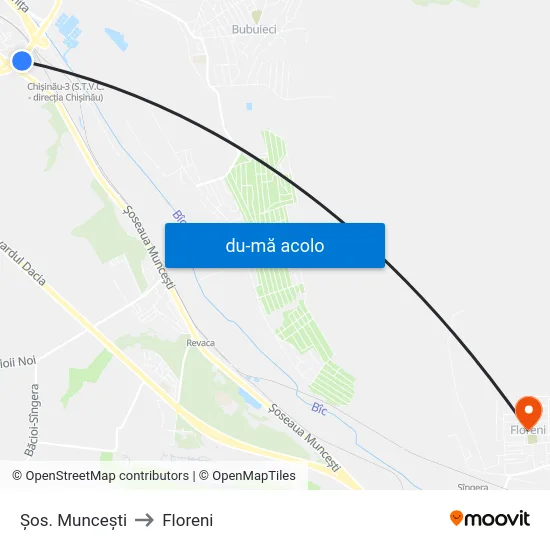 Harta de Șos. Muncești către Floreni