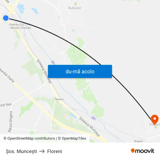 Harta de Șos. Muncești către Floreni