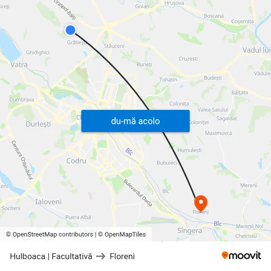 Harta de Hulboaca | Facultativă către Floreni